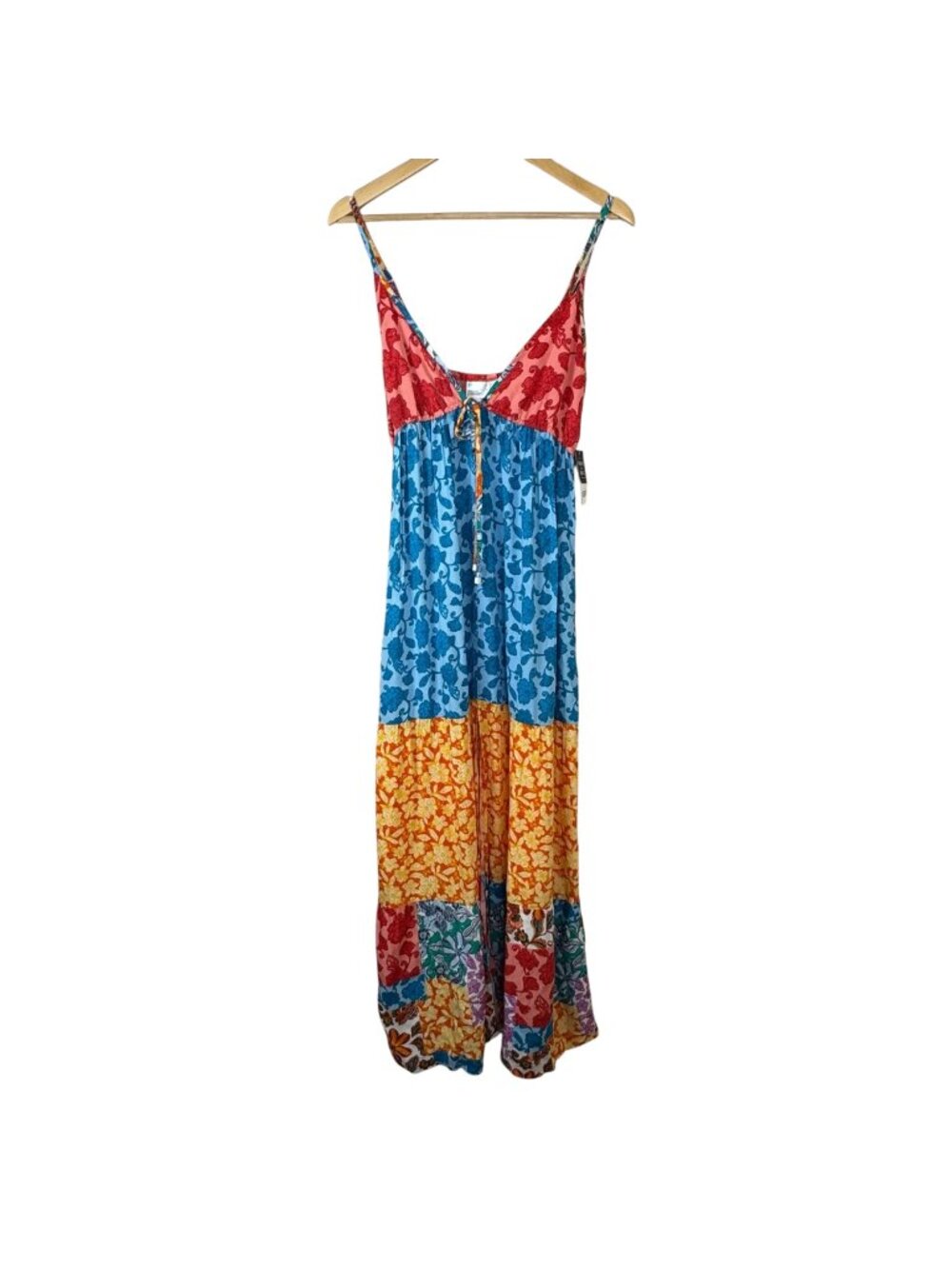 Bar III NEW Beachside Boheme Tiered Maxi Dress Swim Cover Up Medium Multicolor